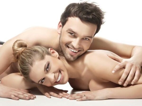 Happy woman with a man who has no problems with potency